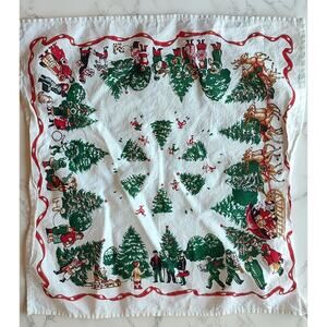 Vintage Scandinavian Nordic Style Christmas Holiday Cloth Napkins Set Of 2 B11